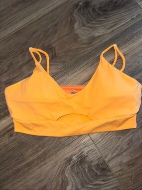 Orange Cutout sports bra